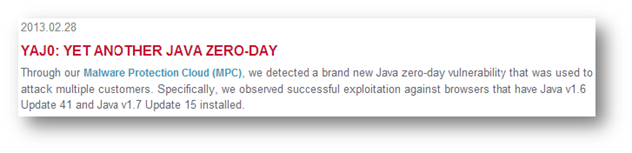 Fireeye reports new Java zero-day