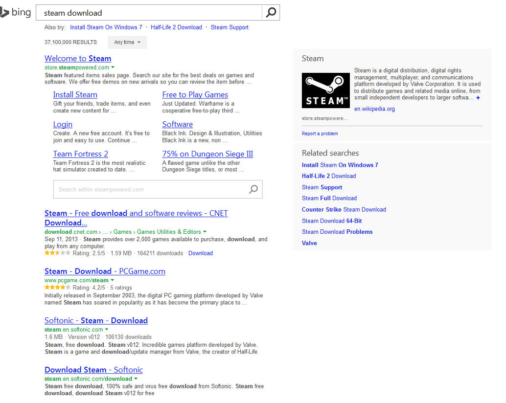 New Bing search