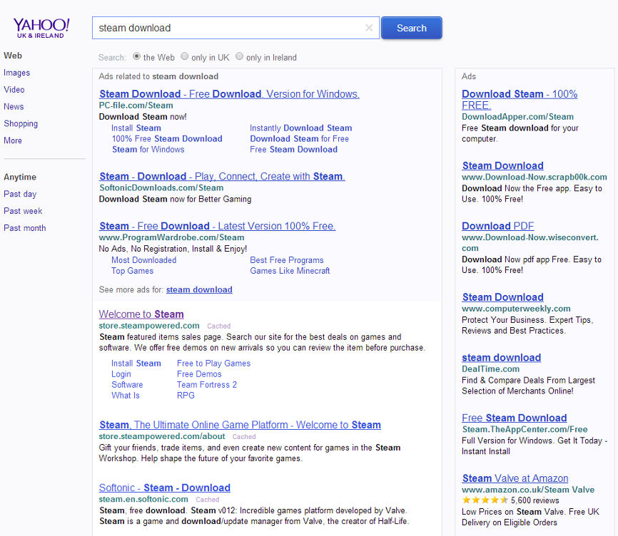 New Yahoo search