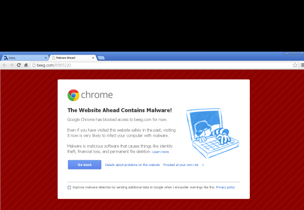 Popular adult site beeg[dot]com pushes malware