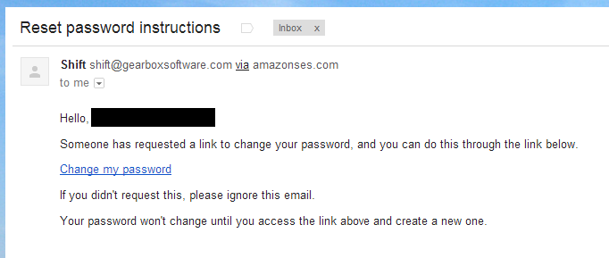 Change password here