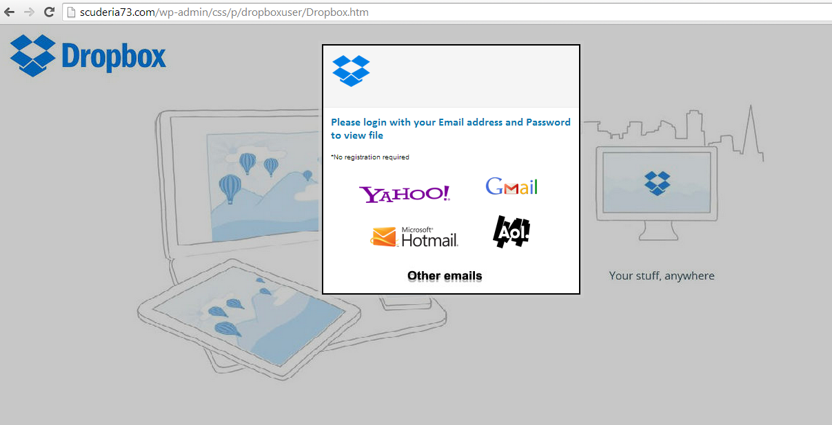 Dropfox phish default page
