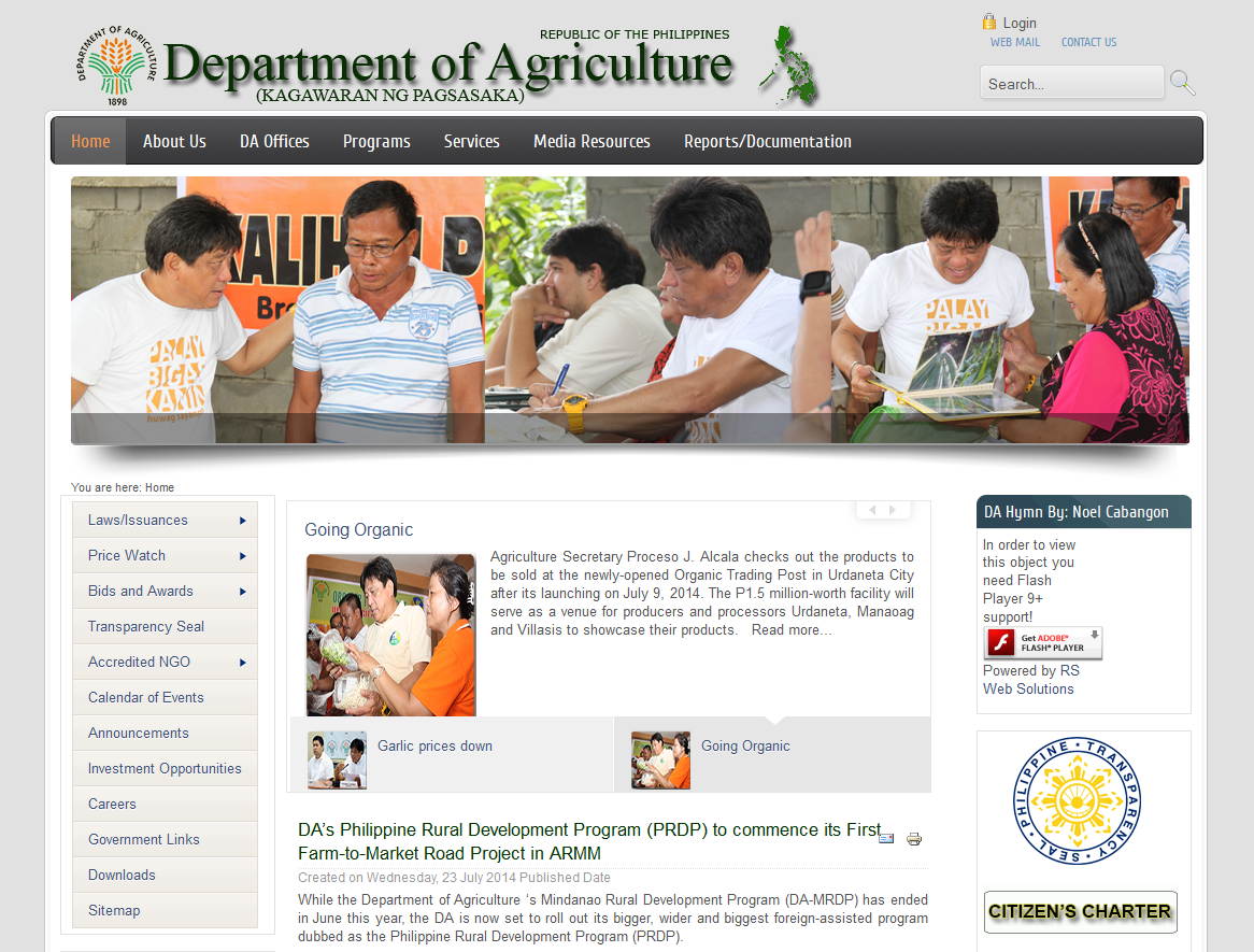 Official website of the Department of Agriculture (DA) - Philippines