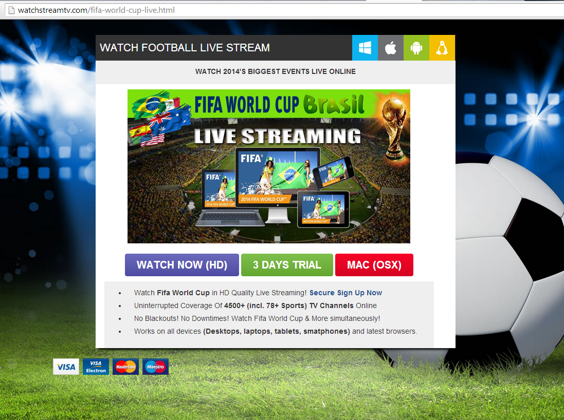 Purported FIFA World Cup Live Stream