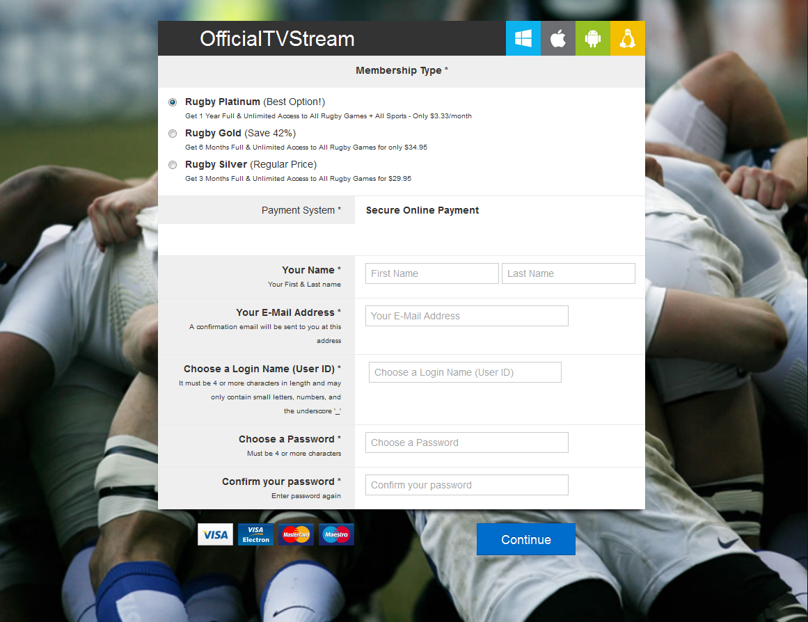 Rugby - OfficialTVStream Sign In