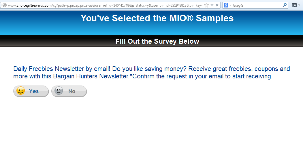 The survey scam at the end of the product offer