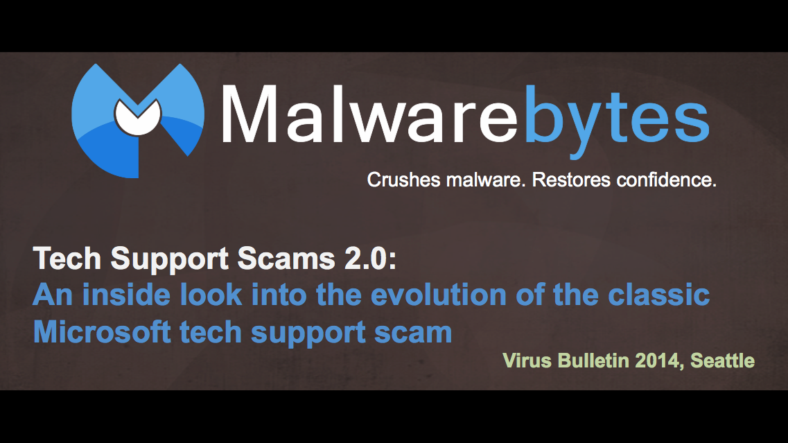 Tech Support Scams exposed at VB2014