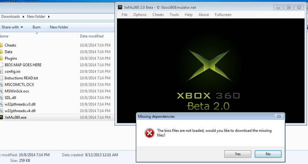 BIOS files not loaded
