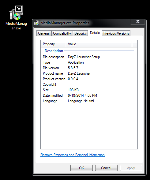 Properties of file