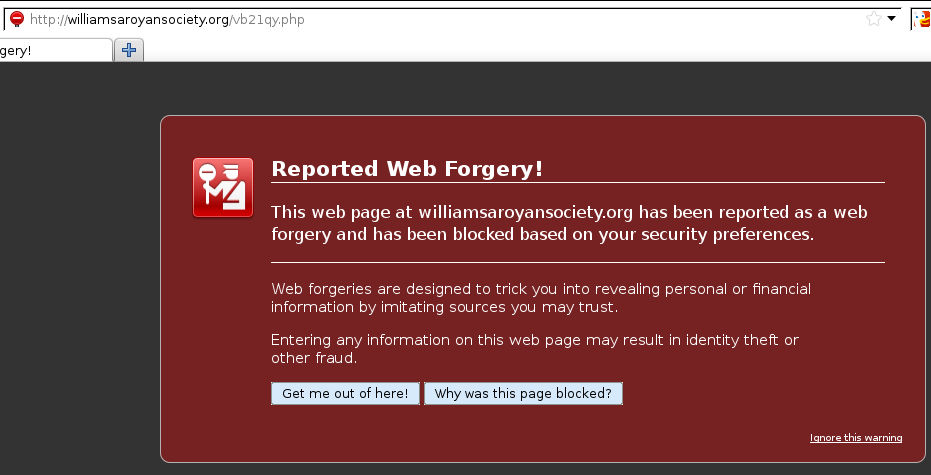 Detected forgery