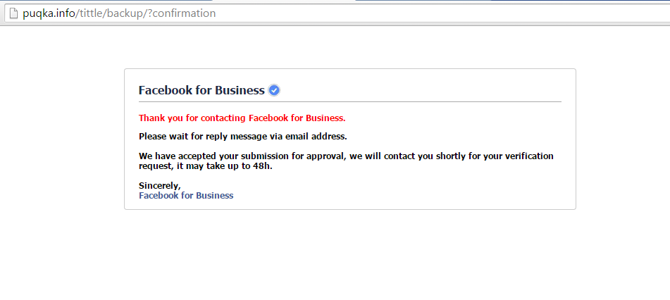A 'thank you' from the phishers