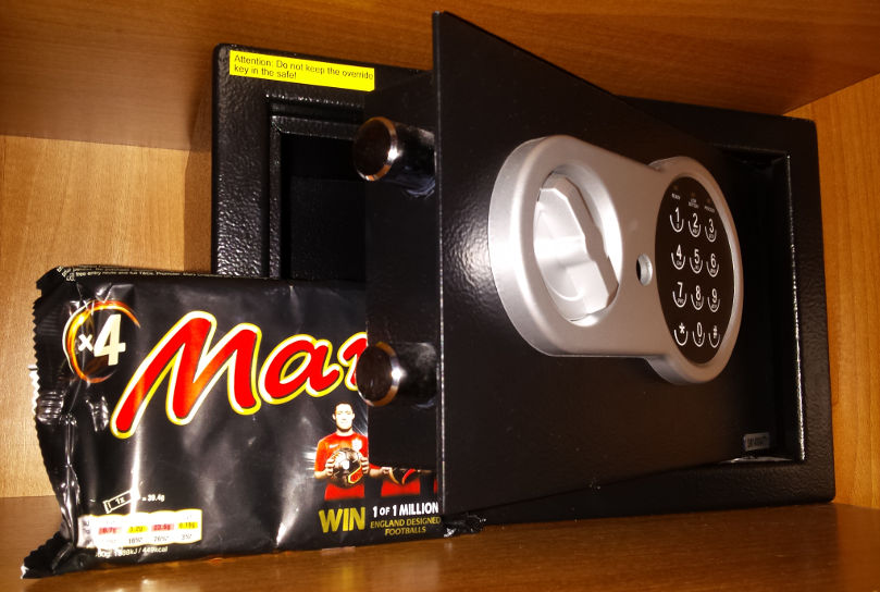 A hotel safe