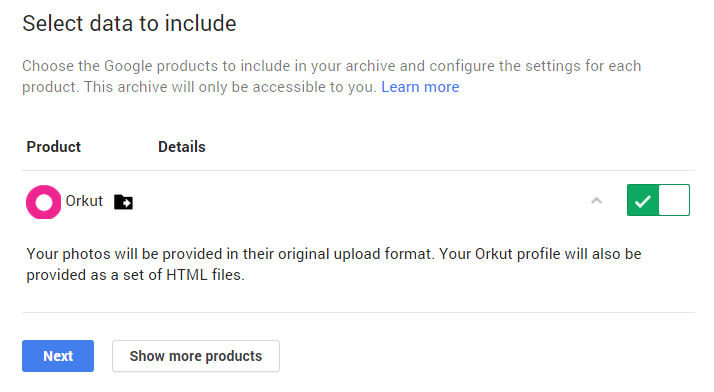 Choose the format of your data download
