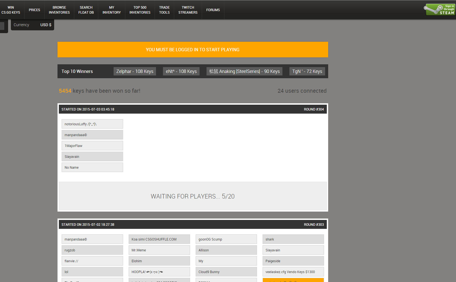 CS:GO Lottery website