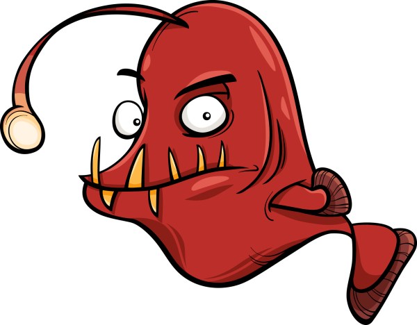 Cartoon Illustration of Humpback Anglerfish Fish Sea Animal