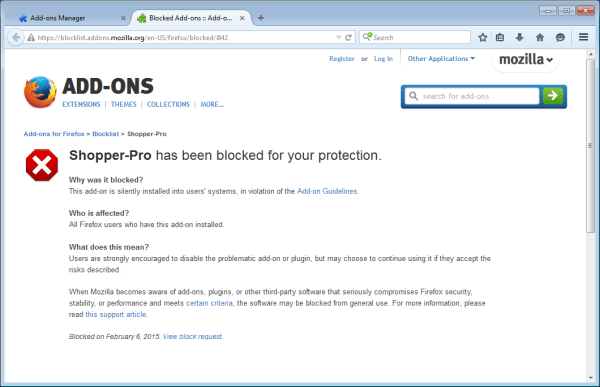 Mozilla Add-on guidelines