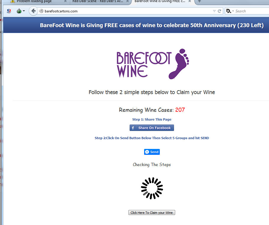 Barefoot Wine Facebook survey page