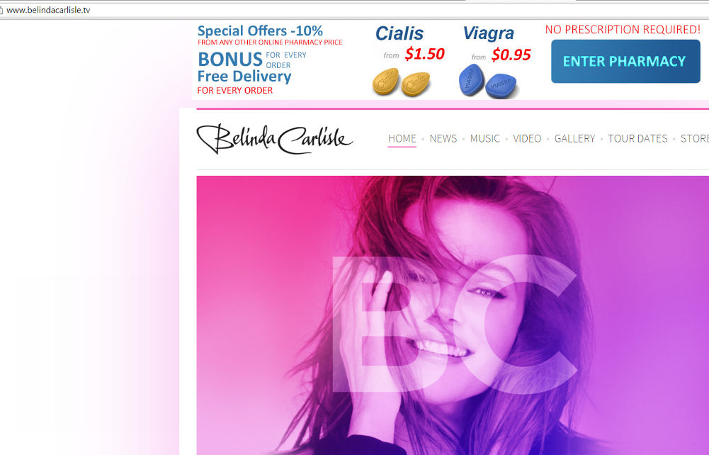 Viagra spam on hacked site
