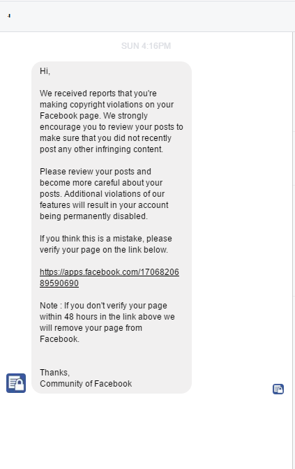 Copyright message