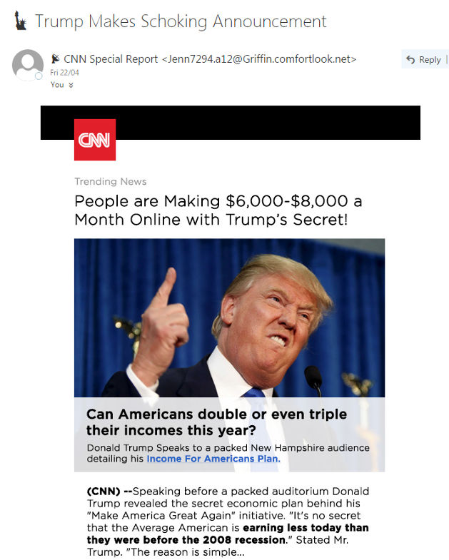 Fake CNN Trump spam