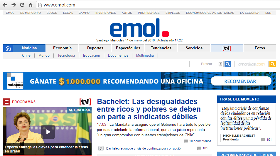 Top Chilean News Website Emol Pushes Angler Exploit Kit
