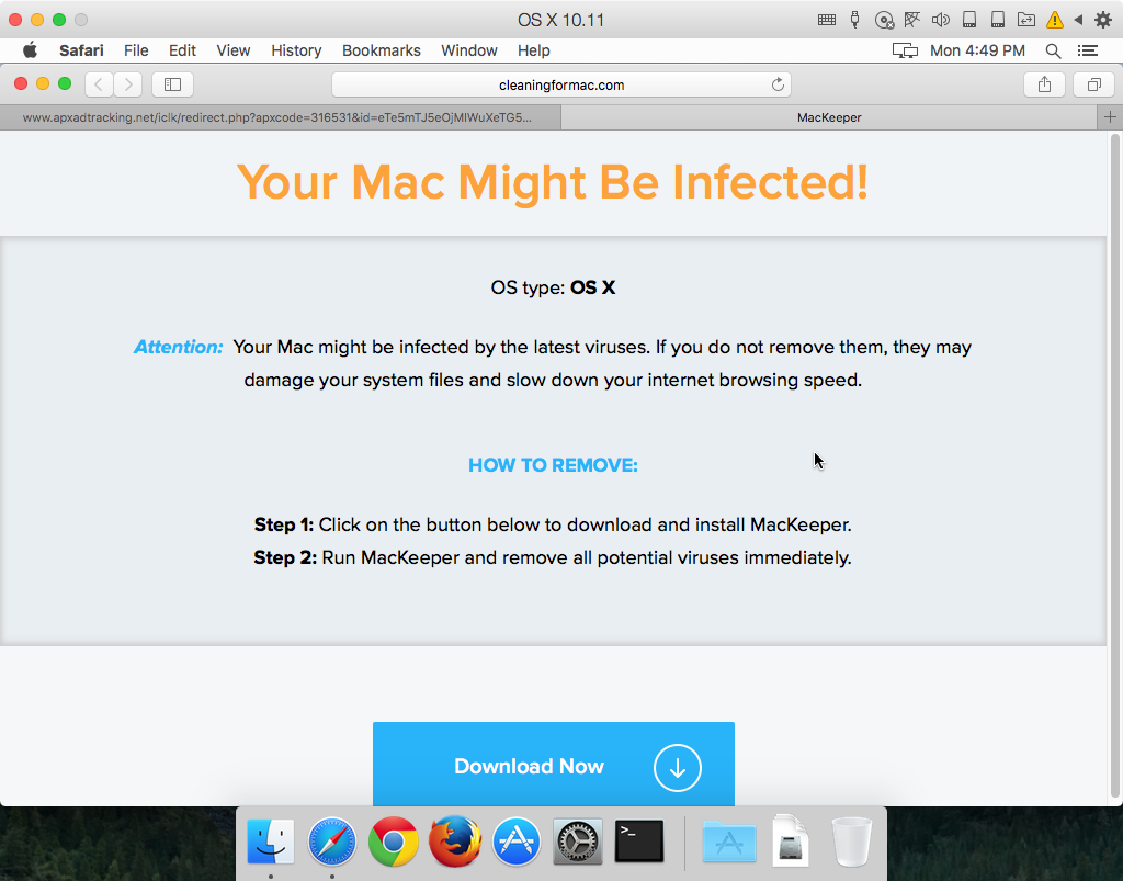 MacKeeper virus scam