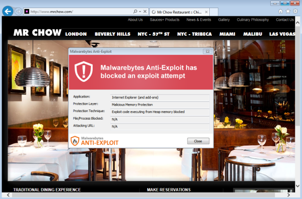 Mr. Chow's website serves up ransomware