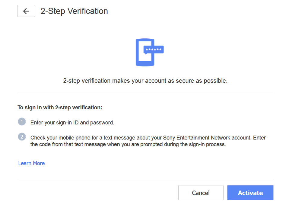 How to enable 2-step verification 2FA for PlayStation account