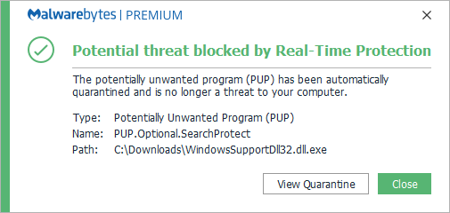block PUP.Optional.SearchProtect