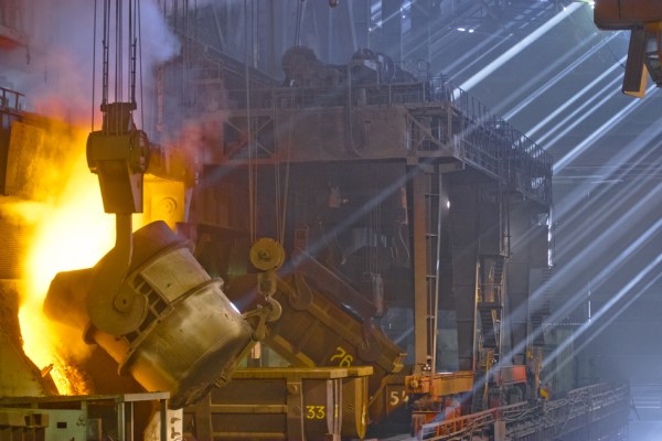 Melting metal at the plant