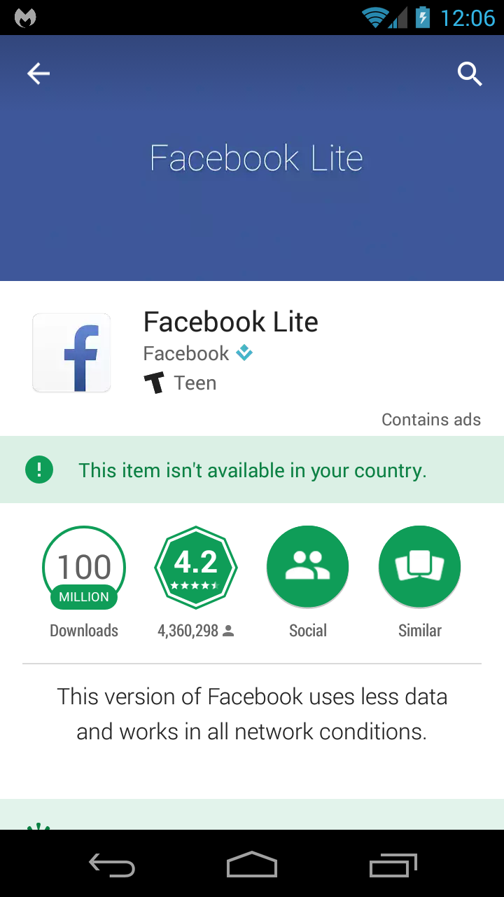Download Facebook Lite