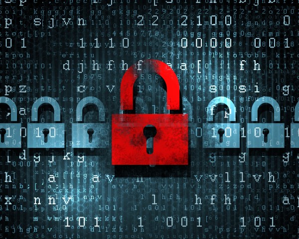 Security concept: Lock on digital screen, illustration