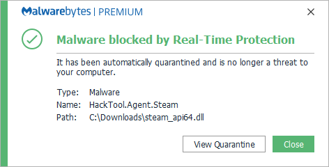 block HackTool.Agent.Steam