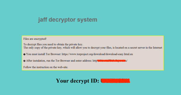New 'Jaff' ransomware via Necurs asks for 2 BTC