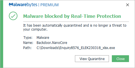 block Backdoor.NanoCore
