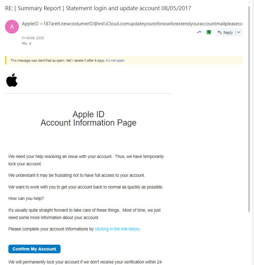 fake apple phish mail