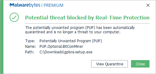 block PUP.Optional.BitCoinMiner