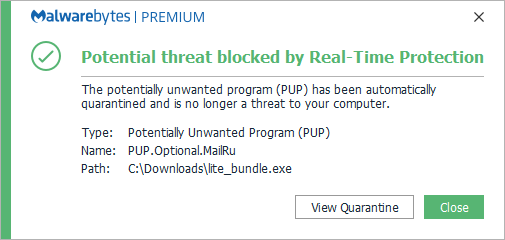 block PUP.Optional.MailRu