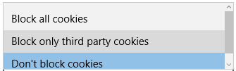 edge options to control cookies