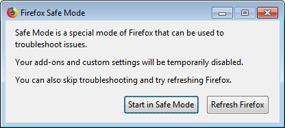 Firefox in safe mode