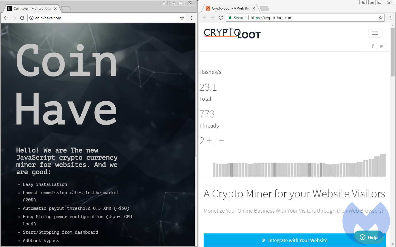 Salon.com has a crypto mining in browser alternative to Ad blocker