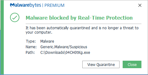 block Generic Malware.Suspicious