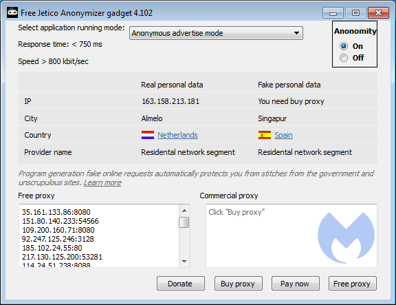 GUI AnonymizerGadget