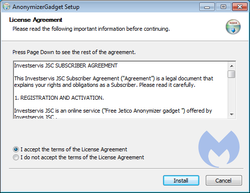 install AnonymizerGadget