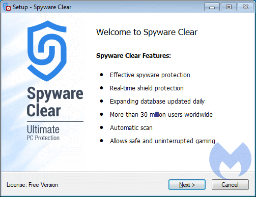 Install screen PUP.Optional.SpywareClear