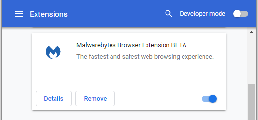 installed Chrome extension