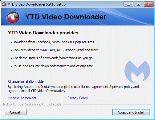 installing YTD Video Downloader