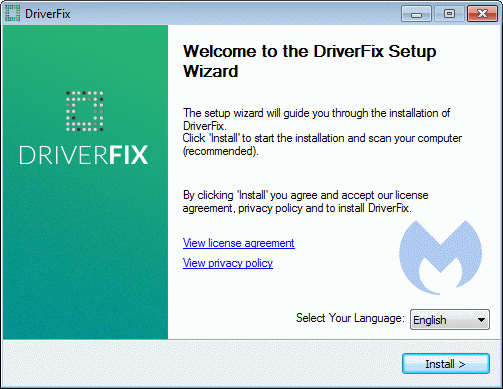 installing DriverFix