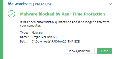block Trojan.MalPack.GS