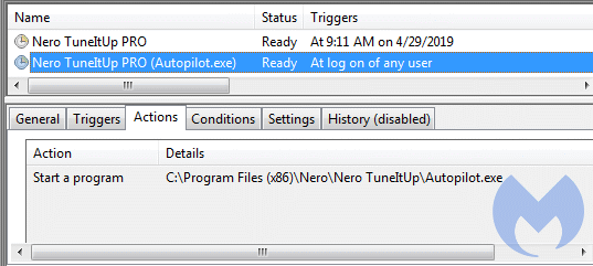 Nero TuneitUp scheduled tasks